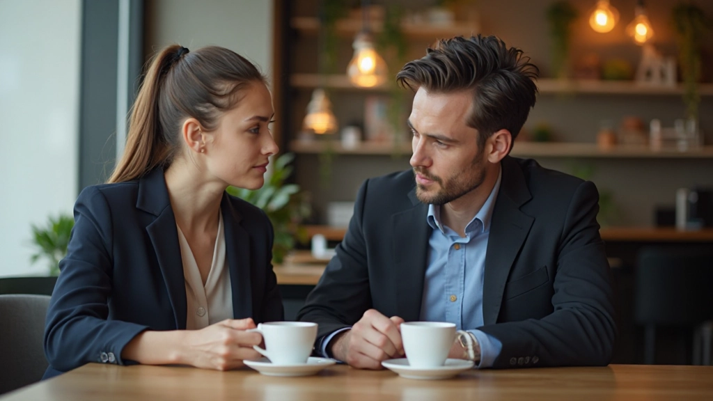 Молодой профессионал встречается с опытным наставником в офисной среде